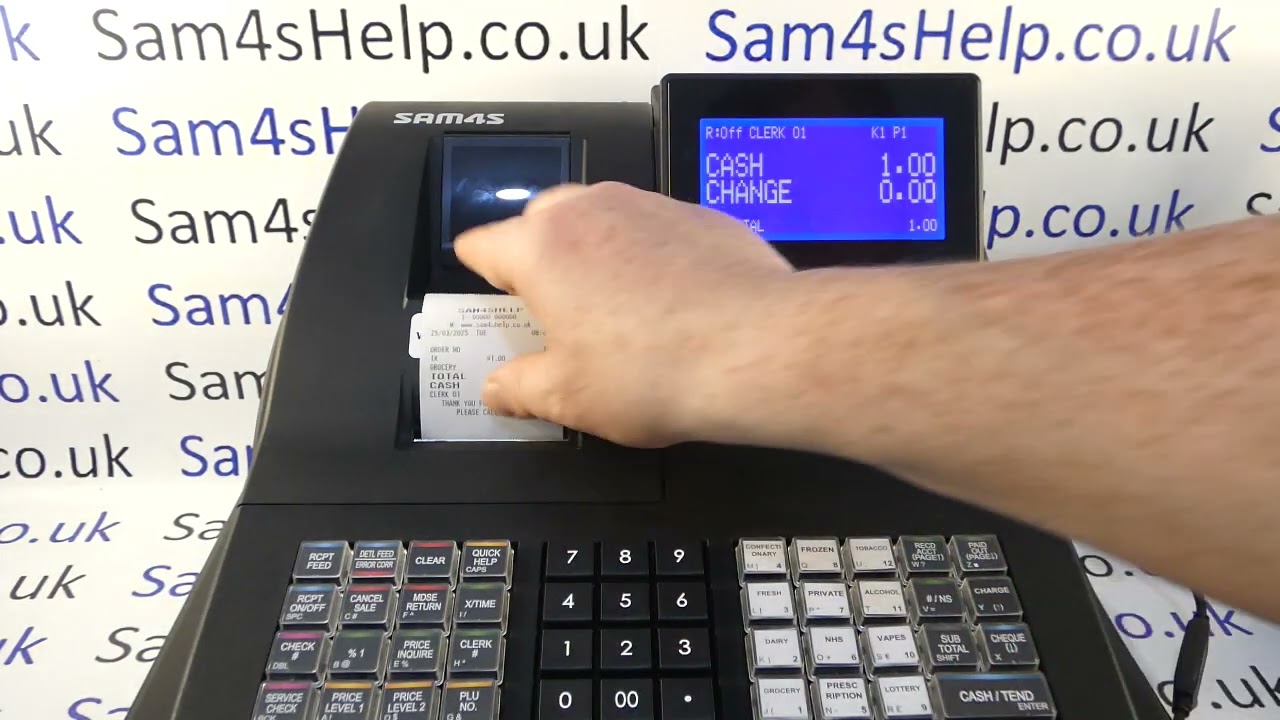 How To Add A Table Number Or Order No To Customer Bill Receipt Sam4S NR500 / NR510 / NR520 Cash Till