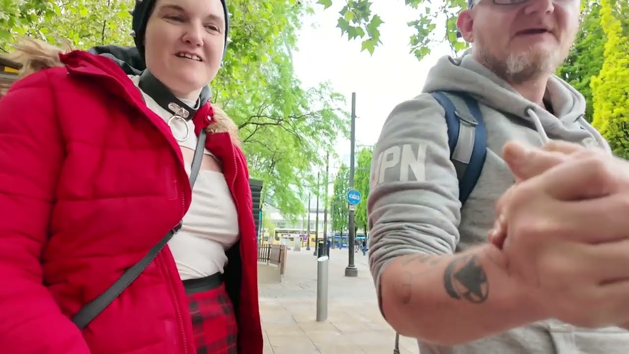 I chat to & film the SIA Security Guard Anthony at the Food Market at Piccadilly Gardens #Manchester