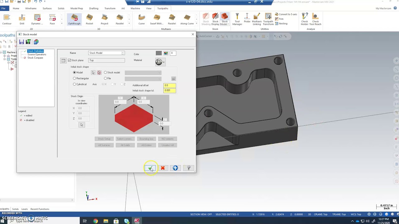 MCAM 2021 Stock Model setup