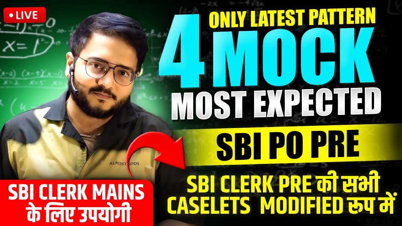 ✅ SBI PO Prelims Paper Quant 2025 | 4 Mock Tests New Pattern | ✅ SBI CLERK Mains Quant | Harshal Sir