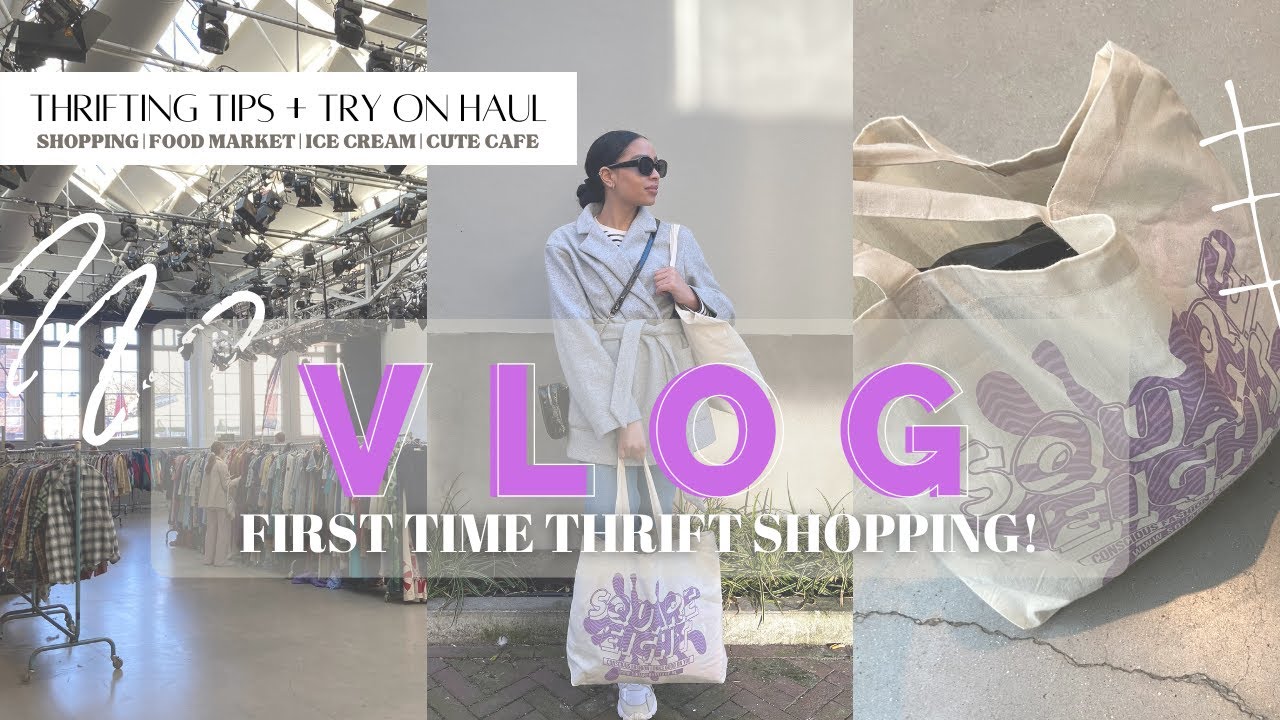 VLOG: THRIFT SHOPPING IN AMSTERDAM | TRY ON HAUL + USEFUL THRIFTING TIPS | RAQSCITYSTYLE