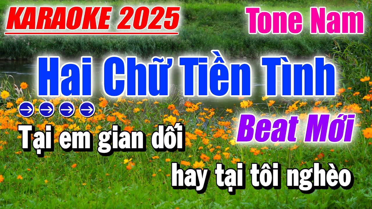 Hai Chữ Tiền Tình Karaoke Tone Nam ( Beat Mới ) Karaoke Duy Trần