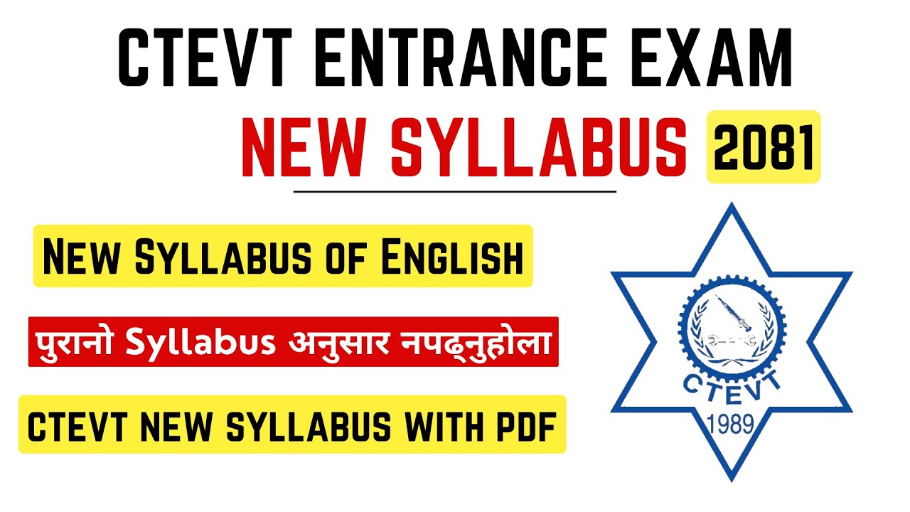 CTEVT ENTRANCE EXAM NEW SYLLABUS 2081 I New Syllabus of English I CTEVT Entrance New Syllabus