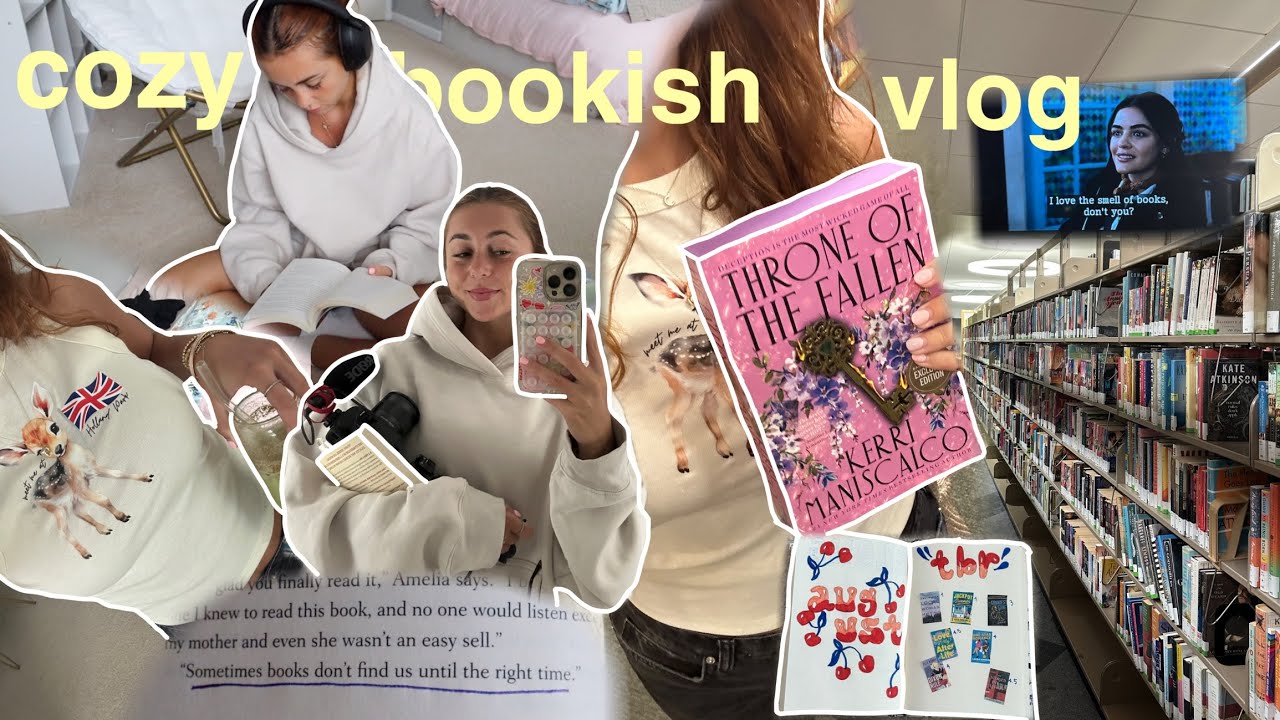уютный книжный видеоблог ☁️📖🍵 (дневник для чтения, видеоблог для чтения, библиотека + поездка в Б...