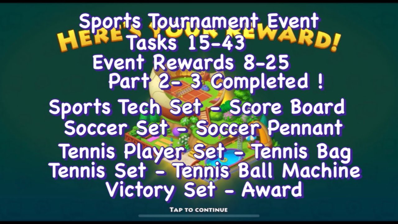 Township : Sports Tournament Event | Merge Event | Tasks & Rewards | Part 2-3