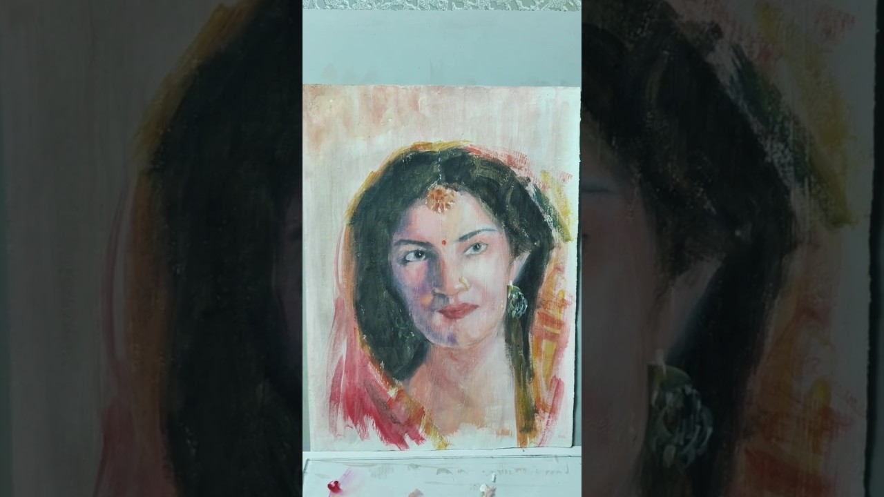 Oil on paper- portrait painting  /Artist Madhavi Madhav 