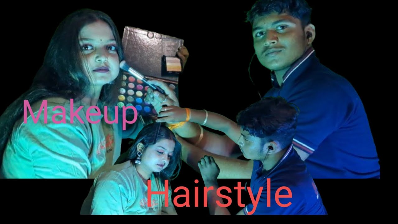 My Brother DOES MY MAKEUP and Hair style (ASMR)