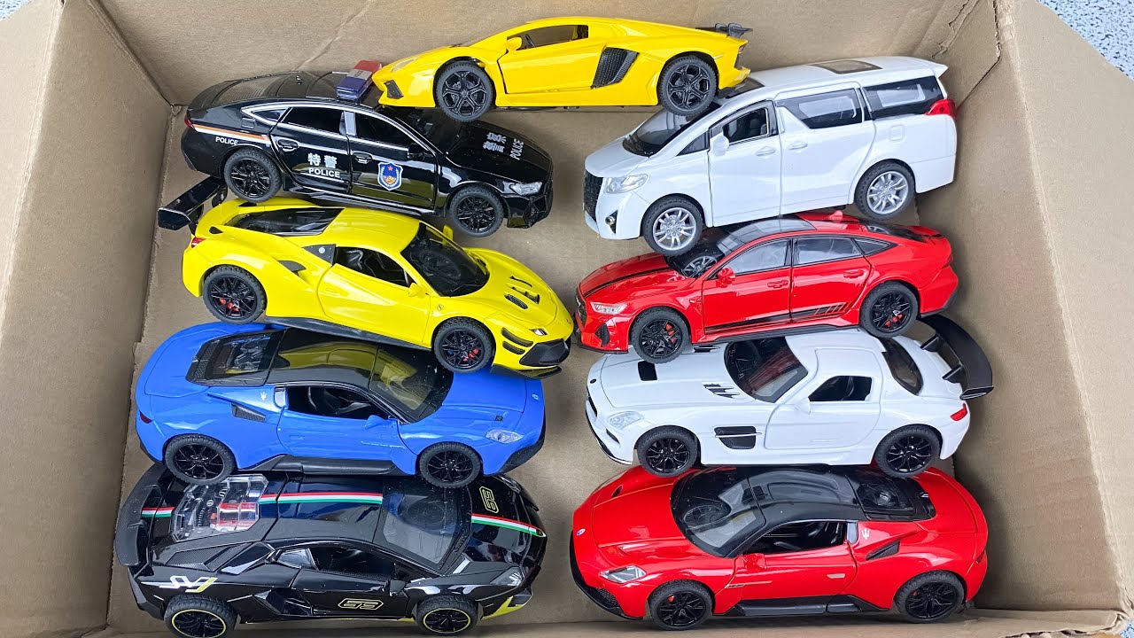 Box Full of Model Cars -Mazda Mx5, Koenigesgg Jesko, Lamborghini Scv12, Byd Yang Wang U8, Toyota Car