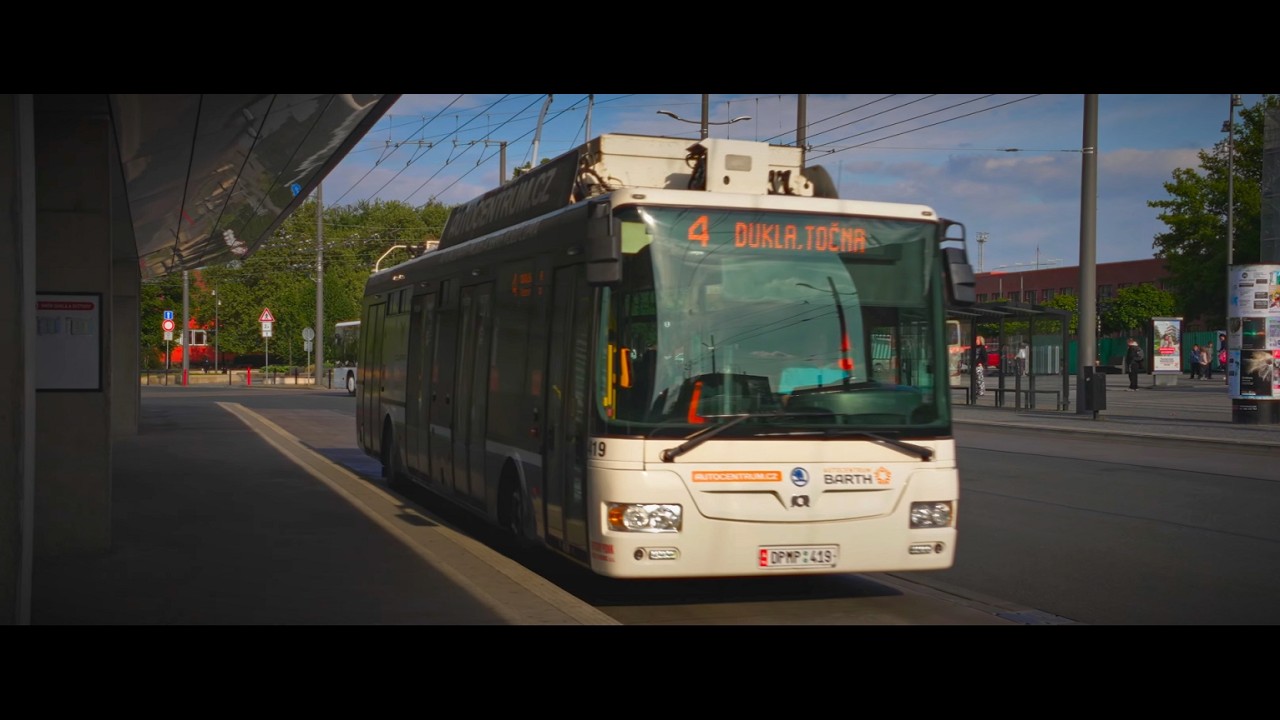 Czech Republic, Pardubice, trolleybus 4 ride from Pardubice hlavní nádraží to Dukla, náměstí