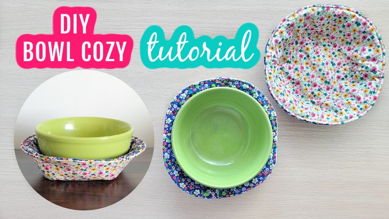 DIY Bowl Cozy From Circle Fabric. Fast And Easy Sewing Project For Gift Ideas. #sewingtutorial