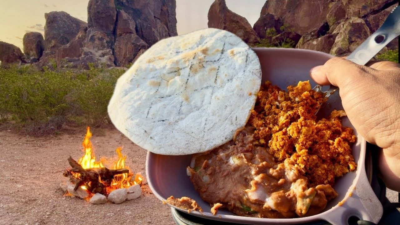 Campfire Breakfast: Eggs & Chorizo With Beans!