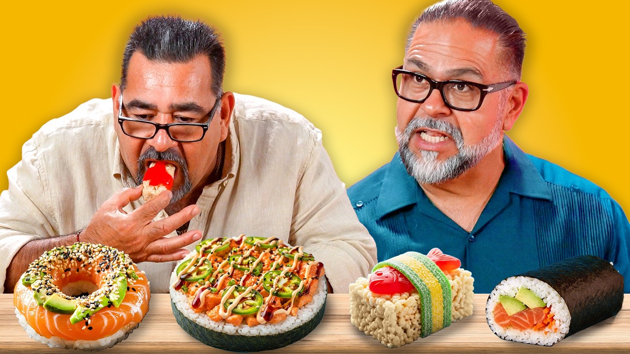 Mexican Dads Try VIRAL Sushi Hacks (Ft. People Vs Food)