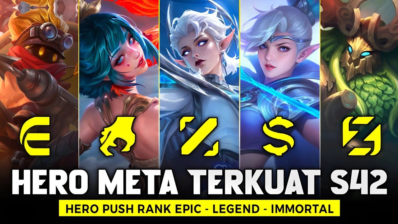 TOP 15 META HEROES FOR SOLO RANK IN SEASON 42 MOBILE LEGENDS! Strongest Push Rank Heroes for an I...