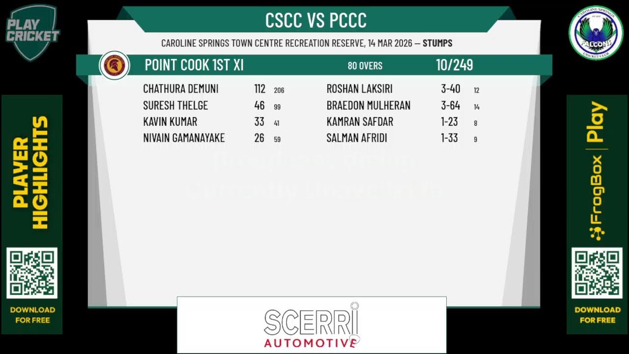 Caroline Springs 1st XI v Point Cook 1st XI
