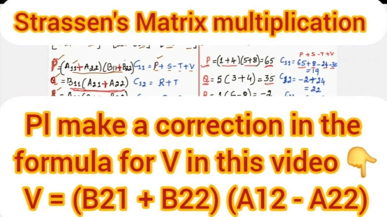 Lec29: Strassen's Matrix Multiplication- Divide and Conquer