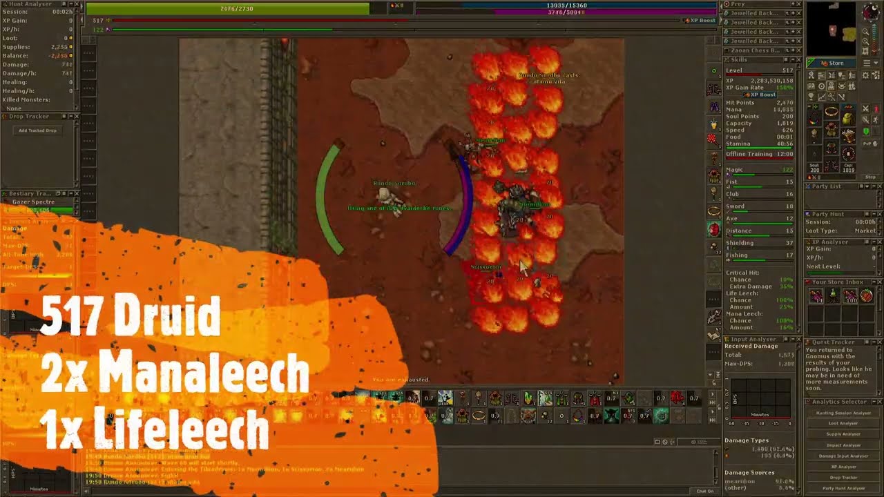 Trying to beat The tibiadrome ELDER DRUID 517. Tibia