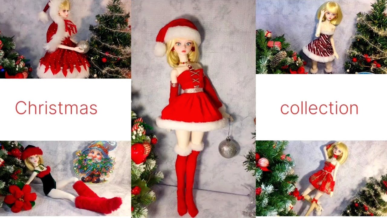 Clothes BJD DOLL unboxing dressing the doll. Christmas clothes collection .
