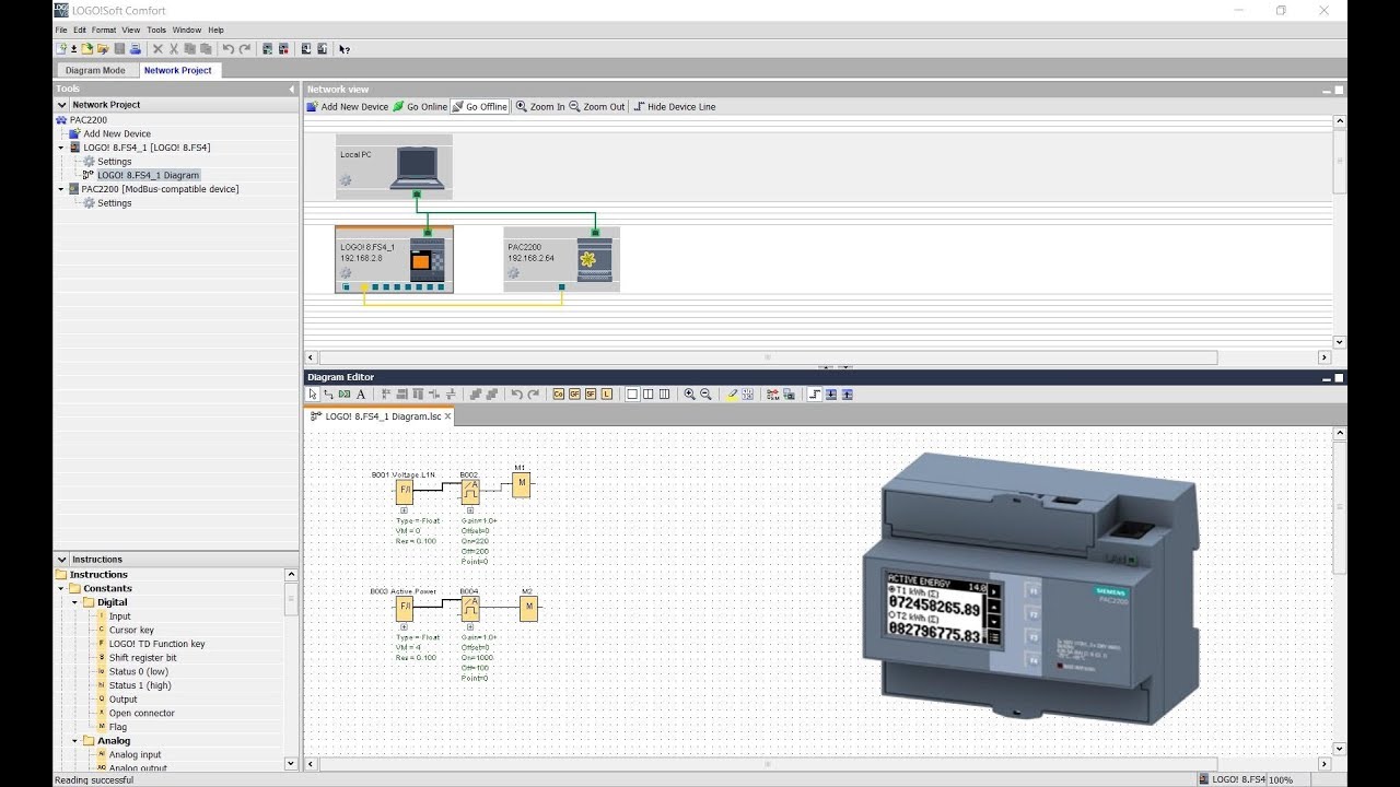 Siemens Logo! mit Modbus. Energiemessgerät PAC2200 anbinden