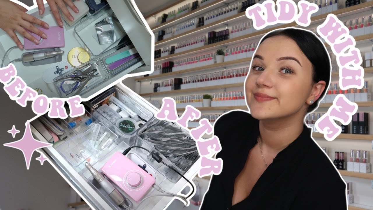 ORGANISE MY HOME NAIL SALON with me | PART 2🧼🫧 Satisfying DESK & DRAWERS Tidying💕