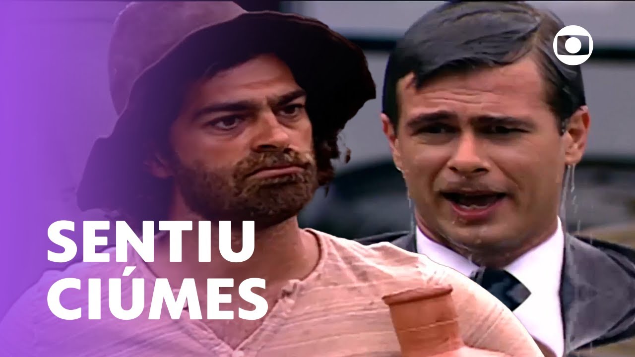 Petruchio sente ciúmes de Catarina e Serafim e joga água na cara dele! | O Cravo E A Rosa | TV Globo