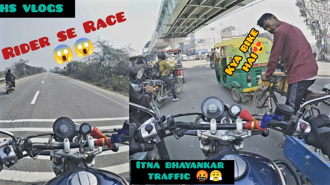 Delhi jaate huye Race ho gyi 😱☠️ | traffic m hua bura haal😤🤬 | Rajasthan to Delhi 🔥🤩 | HS VLOGS |