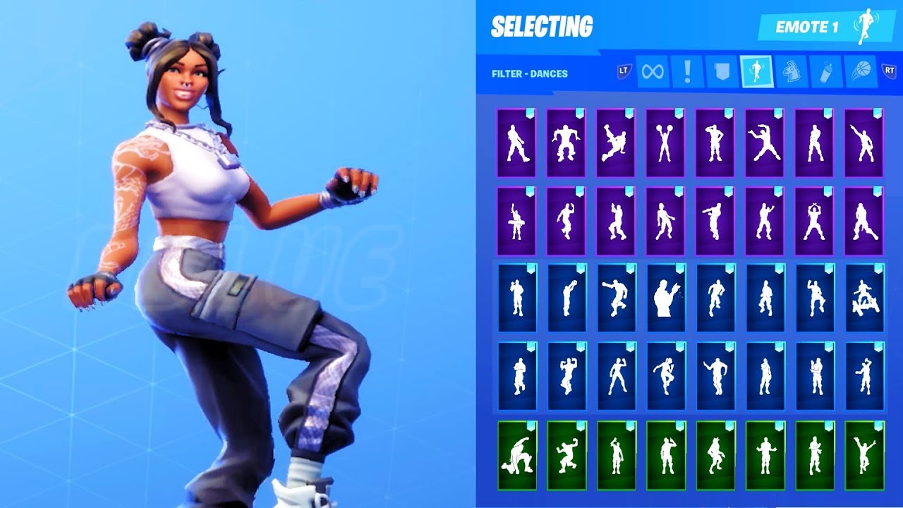 LUXE WHITE STAGE 2 SKIN SHOWCASE WITH ALL FORTNITE DANCES & EMOTES