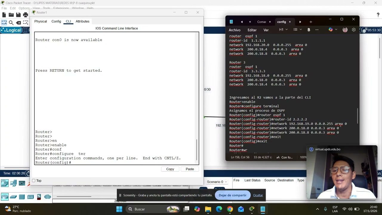 Configuracion basica OSPF