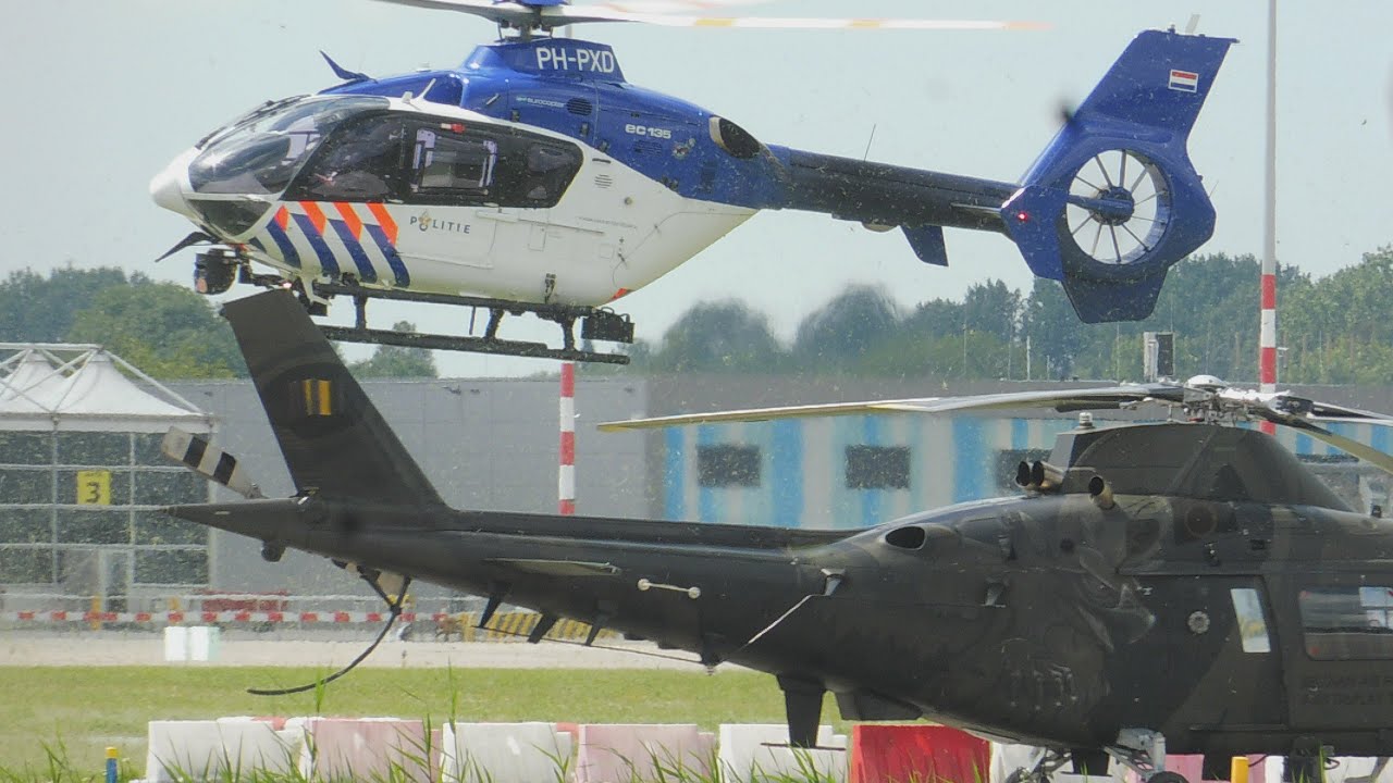 EC135 POLICE-04 PH-PXD returns to the Rotterdam airport support center