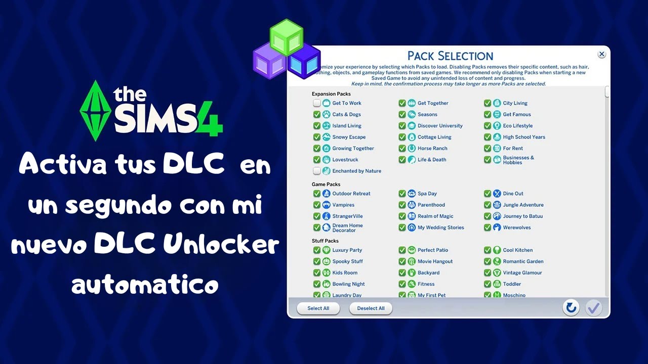 !!Activa tus DLC de Sims 4 en un segundo con este Unlocker Automático!! 