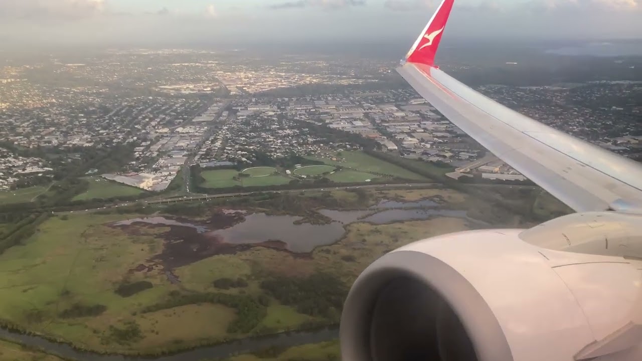 Aeroplane takeoff with clouds