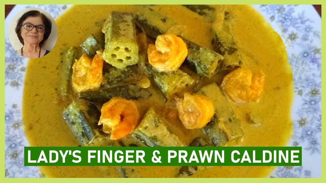 Goan Lady's Finger and Prawn Caldin / Lady's Finger Caldin With Prawns / Prawns Caldinho Recipe
