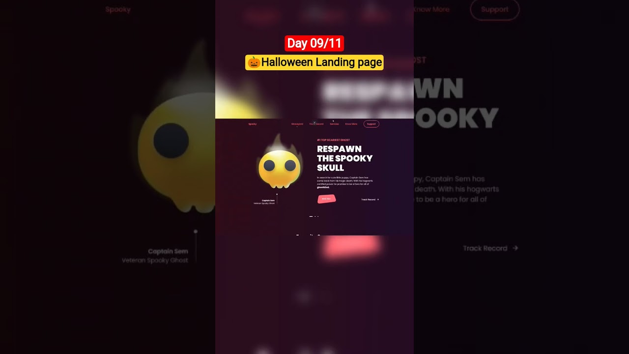 Day 09/11 #halloween Building website using HTML CSS and JS #challenge #webdevelopment #trending