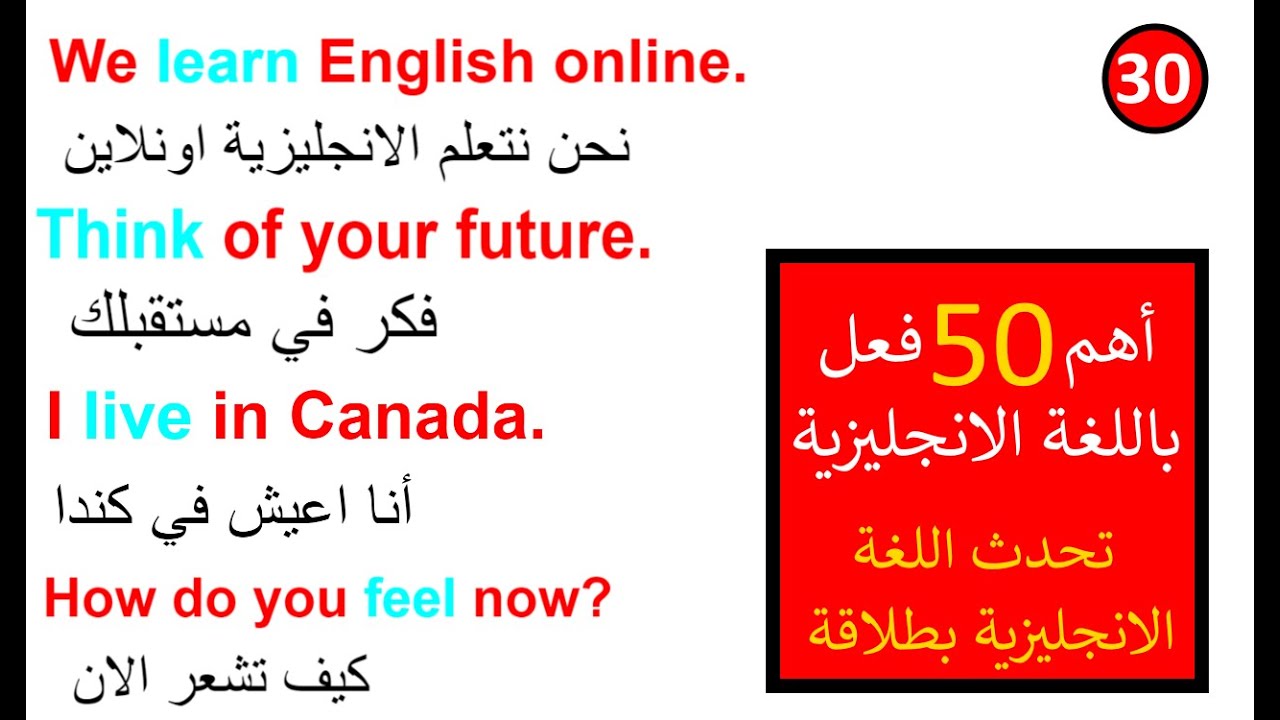 الافعال الانجليزية الاكثر استخداما في حياتنا اليومية | تعلم الإنجليزية عن طريق أفعال بسيطة وسهلة