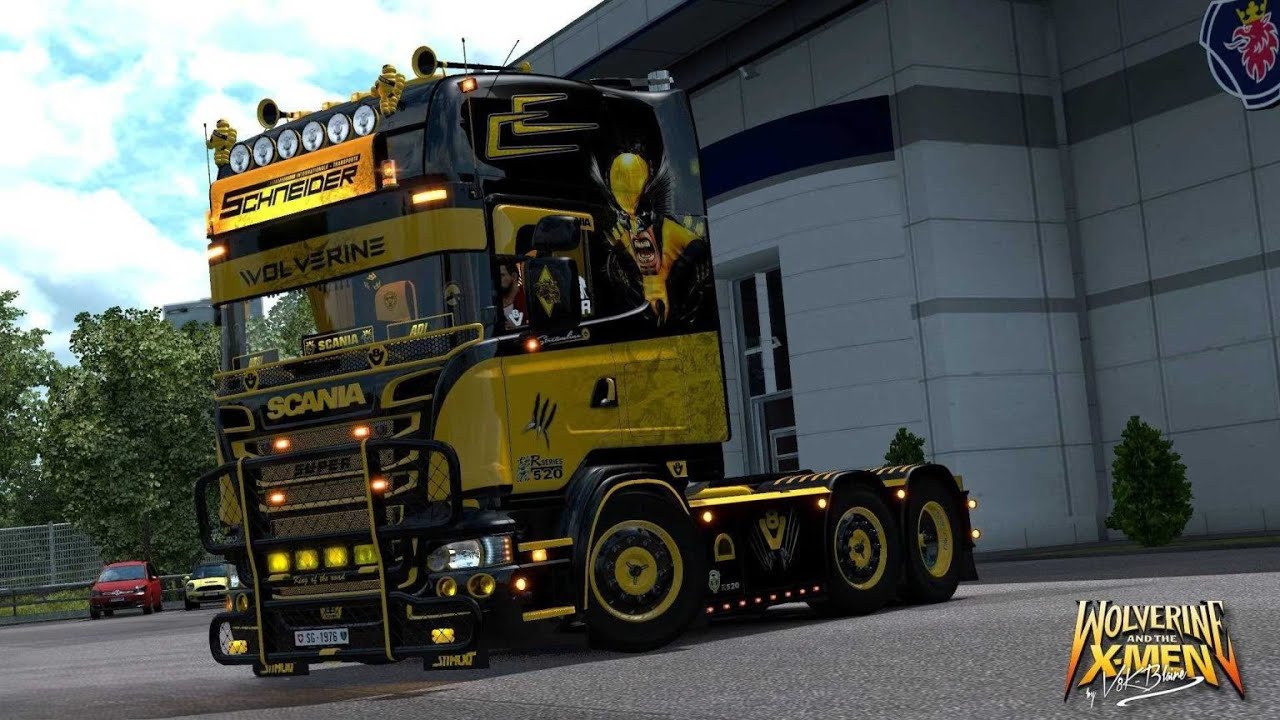 links direto Scania V8K R520 Wolverine (+Trailer) v1.0 1.57x ETS2 + camera de ré