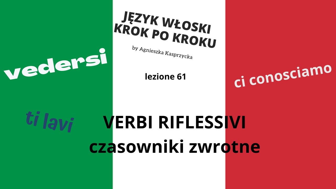 VERBI RIFLESSIVI czasowniki zwrotne JĘZYK WŁOSKI KROK PO KROKU by Agnieszka Kasprzycka LALALINGUA