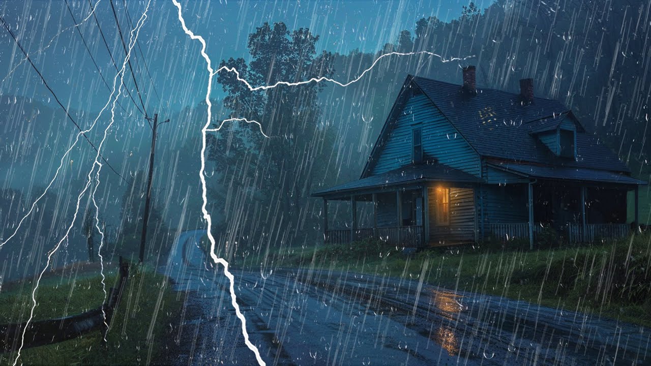 Sonidos de Lluvia y Truenos para Dormir 😴 Lluvia Fuerte para Sueño Profundo