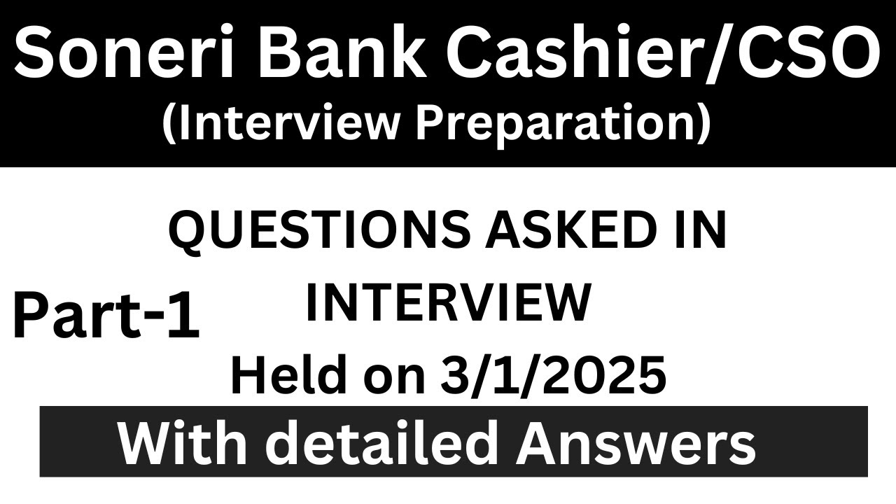 Soneri Bank Cash Officer/CSO Interview  || Soneri Bank Interview questions | Soneri Bank Interview