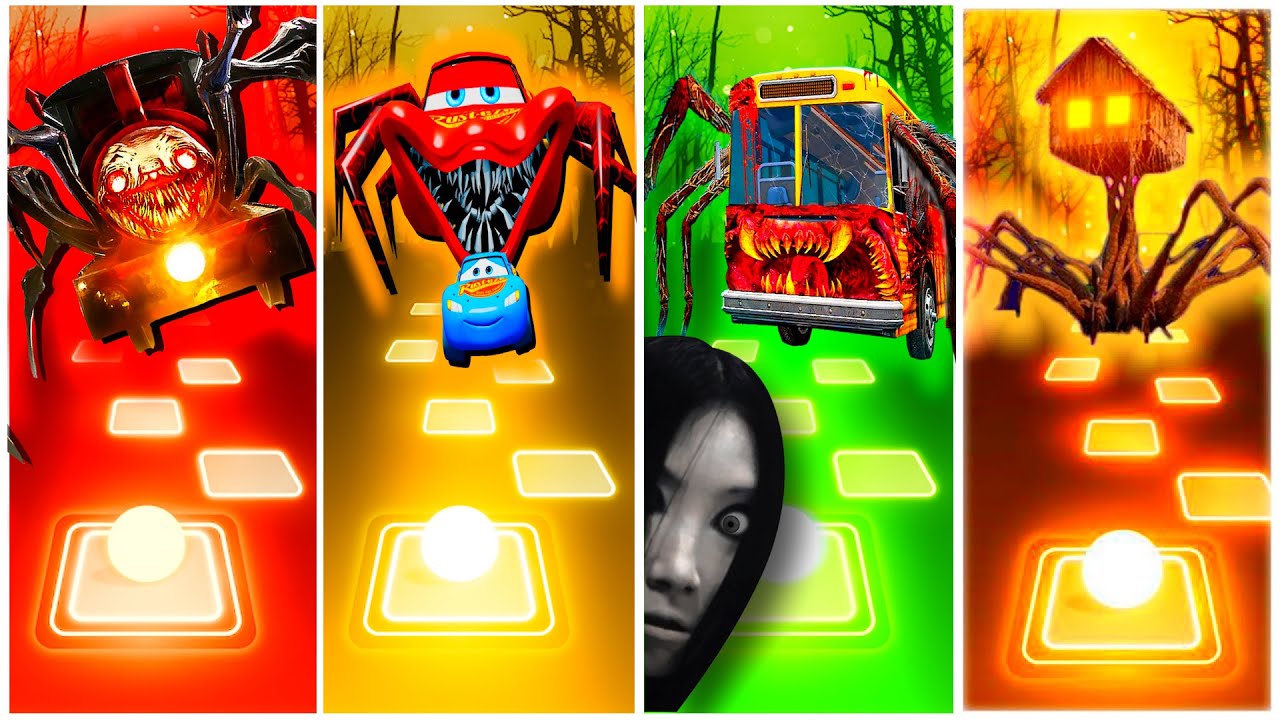 Choo Choo Charles vs McQueen Eater vs Bus Eater vs House Head - Tiles Hop