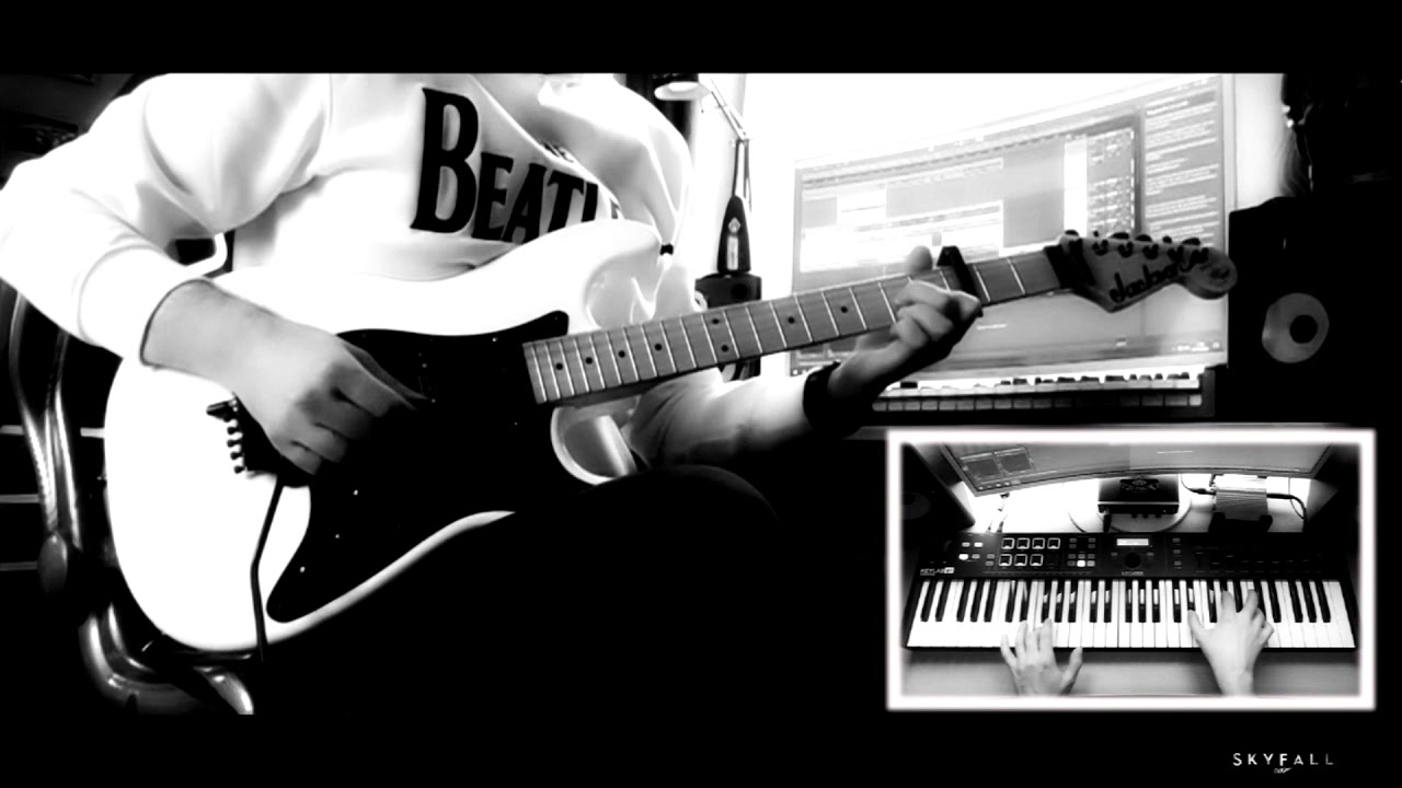 Adele - Skyfall  guitar, piano cover (with solo)+backing track