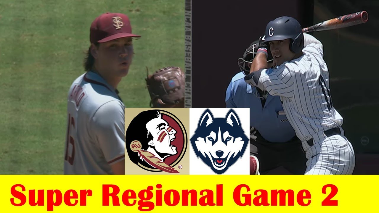 UConn vs #8 Florida State Baseball Highlights, 2024 NCAA Super Regional Game 2