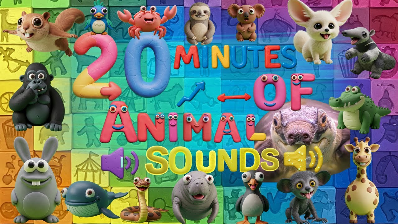 20-Minute Wild Animal Sounds Adventure №5! Colorful, Crazy & Cute Animals – A to Z Songs!