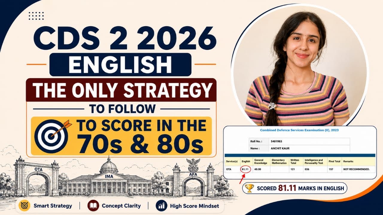 Score in the 80s for CDS 2 2026 English | My Complete Strategy