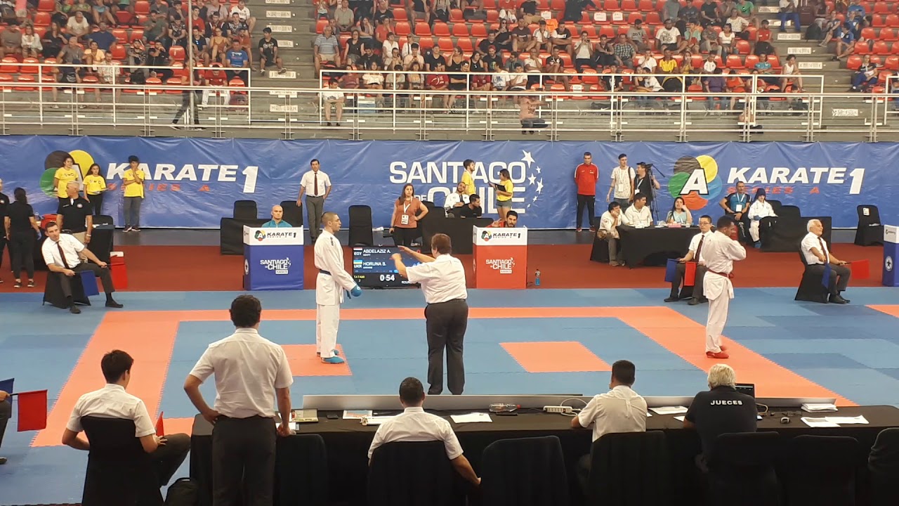 Abdelaziz Abdalla egy vs Horuna Stanislav ukr in Male Kumite u75 Kg at Serie A Santiago 2020