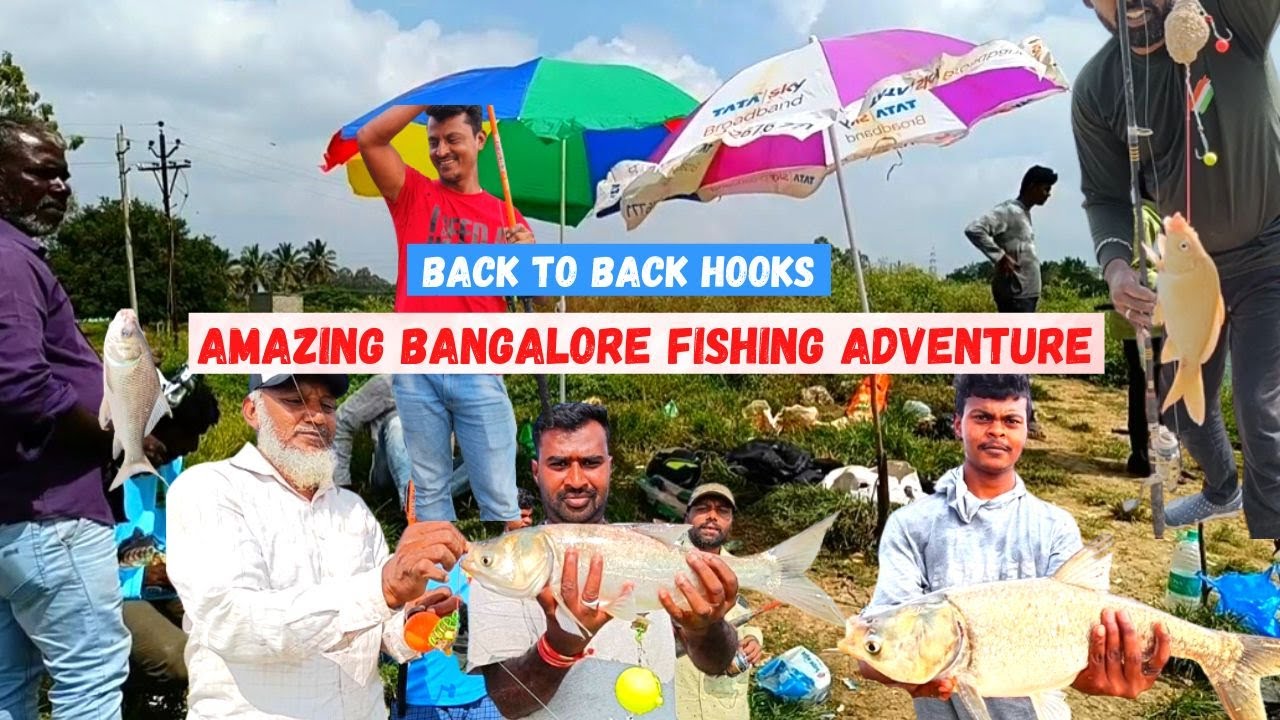 Bangalore best fishing techniques with local anglers|Back 2 back fish hooking|#fishing #fishingtrip