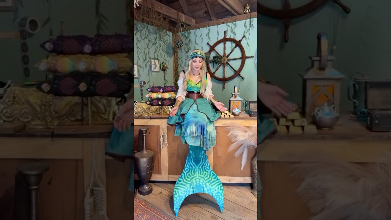 Mermaid transformation at our Ren Fest booth 🧜&zwj;♀️✨ #mermaid #finfolkproductions