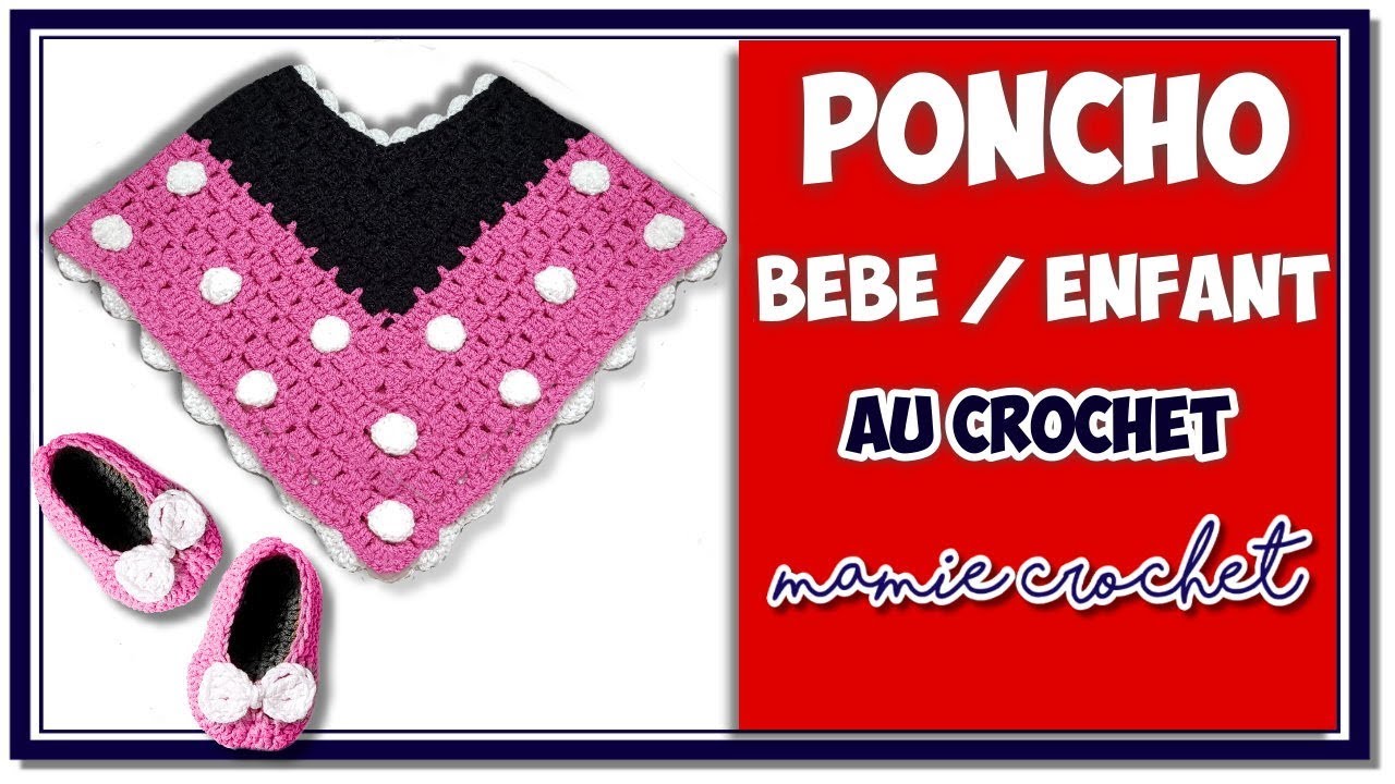 Comment faire un poncho bébé, fillette très facile au crochet  tuto , pas à pas