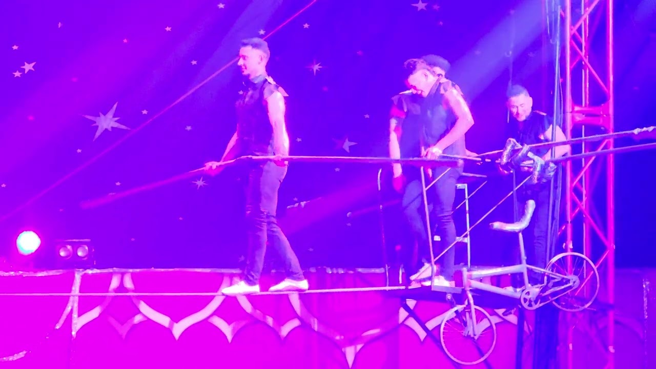 Amazing high wire circus act riding bikes!  #Gandeys #Dangerous #wirewalking