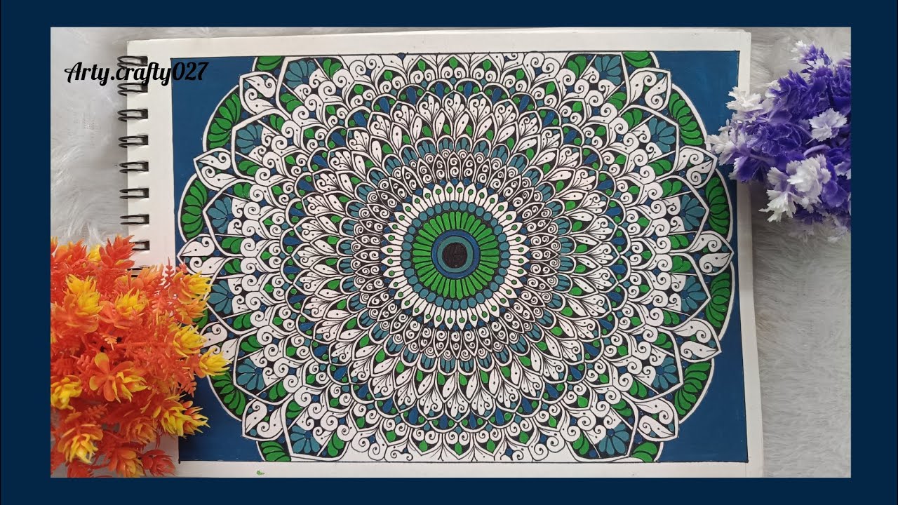 How to draw Watercolor Mandalaart | Easy full page Mandalaart tutorial for beginners | 
