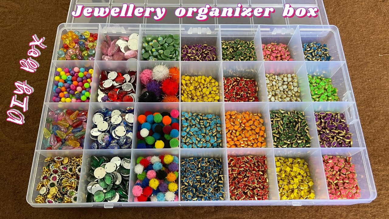 Diy organizing jewellery box || How to organize jewellery || Jewellery making materials || diy box