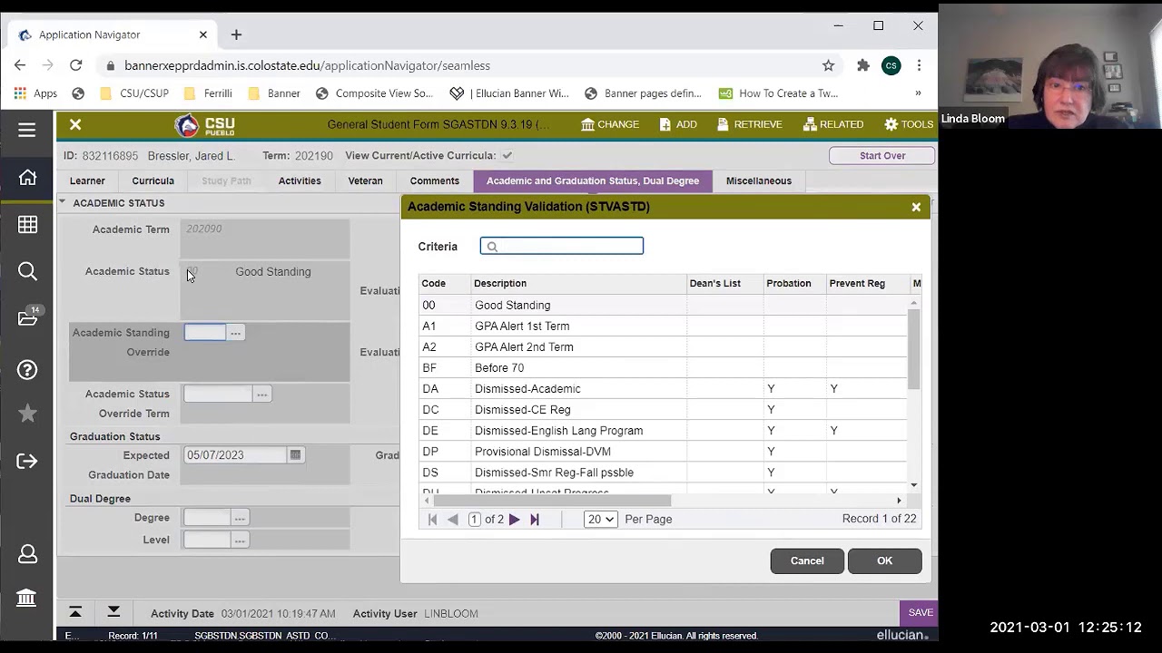 Part 1 Banner Process Application to SGASTDN Admissions Review Mar 1 2021